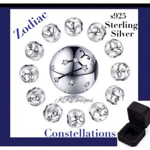 Charm / Pendant ~ Constellation Zodiac Sign ~ 925 Sterling Silver.